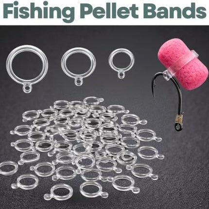 CROCH Pellet Bands - Silicone Bait Bands for 4mm to 20mm Pellets Carp and Coarse Fishing