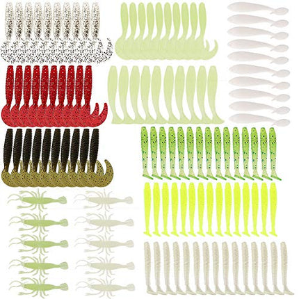Fishing Grubs Paddle Tail Swimbaits Luminous Shrimp Soft Lures Kit – CROCH