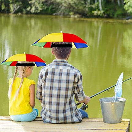 CROCH Umbrella Hat 5pc - Hands Free Sun and Rain Shade with Elastic Band