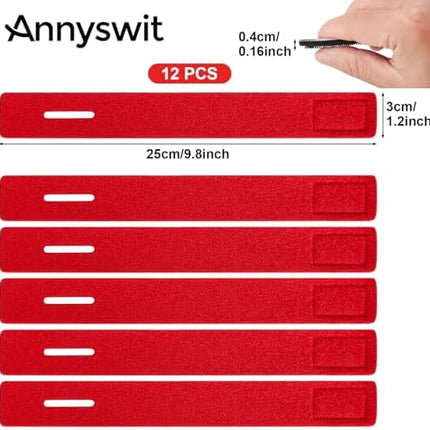CROCH Neoprene Rod Straps 12pc - Reusable Hook and Loop Ties for Rods and Cables
