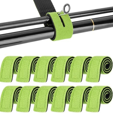 CROCH Neoprene Rod Straps 12pc - Reusable Hook and Loop Ties for Rods and Cables