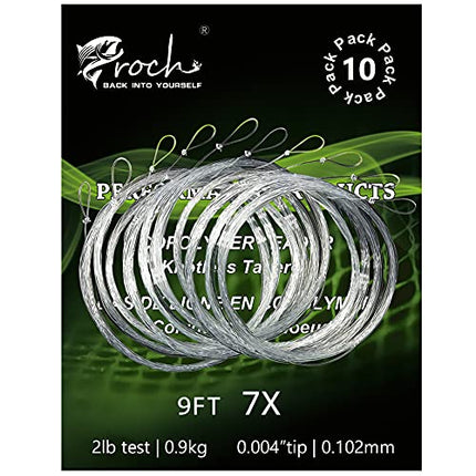 Fly Fishing Tapered Leader with Loop-9ft (10 Pack), 0X – CROCH