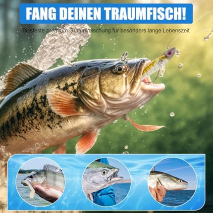 CROCH Soft Plastic Lure Kit - Pre Rigged Paddle Tails and Jig Heads for Bream and Flathead