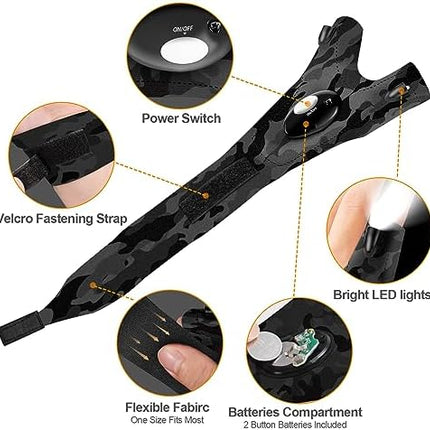 CROCH LED Fishing Gloves - Hands Free Light Gloves for Night Fishing and Rigging