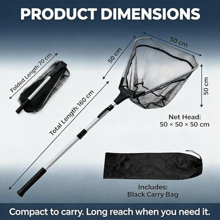 Foldable Fishing Landing Net with Telescopic Handle – CROCH