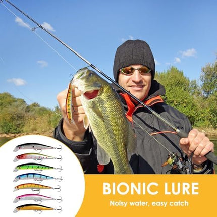 CROCH Sea Minnow Lures 7pc - Sinking Hard Body Baits for Tailor Salmon and Flathead