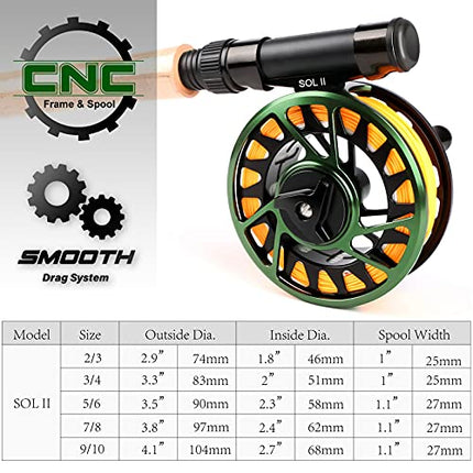 CNC-machined Aluminum Alloy Body Fly Fishing Reel SOL II WT 2/3 3/4 5/6 – CROCH