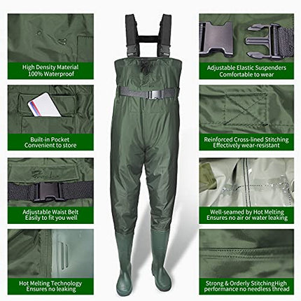 Bootfoot Chest Waders 2-Ply Nylon/PVC Lightweight Fishing & Hunting – CROCH