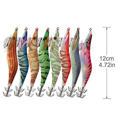 8pcs Squid Jig Hard Fishing Lures Artificial Spinner Lures Kit Jig Hook – CROCH