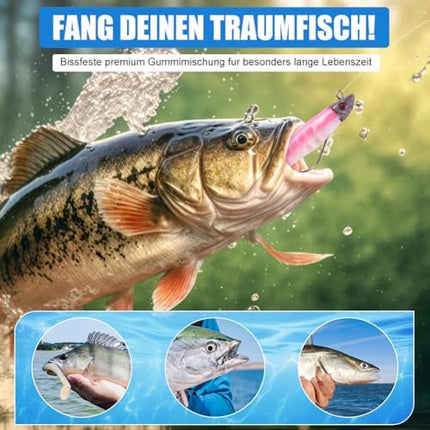 CROCH Soft Plastic Lure Kit - Pre Rigged Paddle Tails and Jig Heads for Bream and Flathead