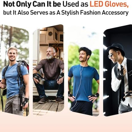 CROCH LED Fishing Gloves - Hands Free Light Gloves for Night Fishing and Rigging