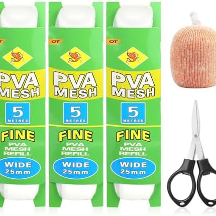 CROCH PVA Mesh Refill 5m with Scissors - Dissolving Mesh in 25mm and 37mm