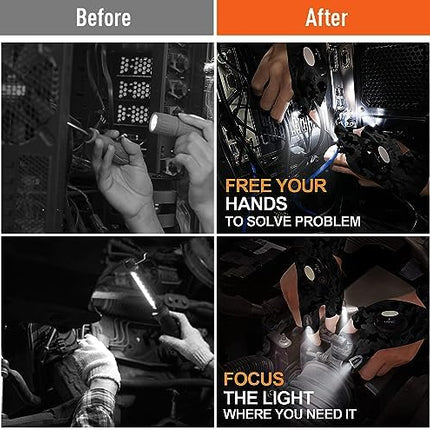 CROCH LED Fishing Gloves - Hands Free Light Gloves for Night Fishing and Rigging