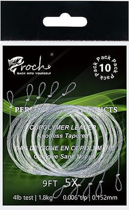 Fly Fishing Tapered Leader with Loop-9ft (10 Pack), 3X – CROCH