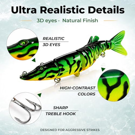Jointed Swimbait, 8-Segment Lifelike Fishing Lure – CROCH