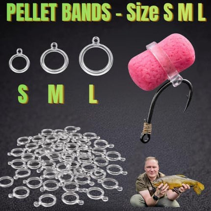 CROCH Pellet Bands - Silicone Bait Bands for 4mm to 20mm Pellets Carp and Coarse Fishing