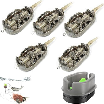 CROCH Method Feeders with Inline Weights - Carp Feeder Set for Groundbait and Pellet