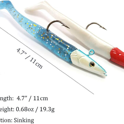 Jig Head Soft Plastic Fishing Lures with Hook Sinking Swimbaits - view 5