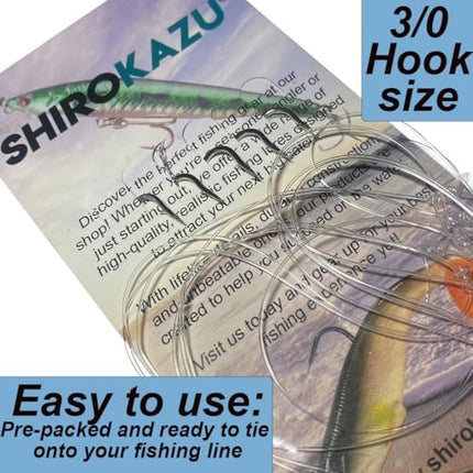 CROCH Luminous Sabiki Rigs - Reflective Mackerel Feather Bait Jigs for Squid and Baitfish