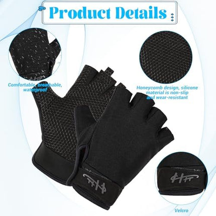CROCH Fingerless Fishing Gloves - Grip Palm Gloves for Casting Paddling and Handling