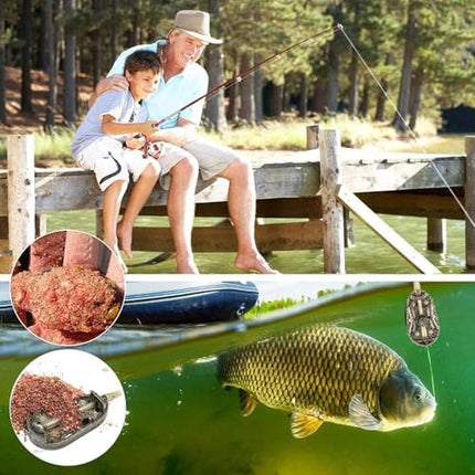 CROCH Method Feeders with Inline Weights - Carp Feeder Set for Groundbait and Pellet