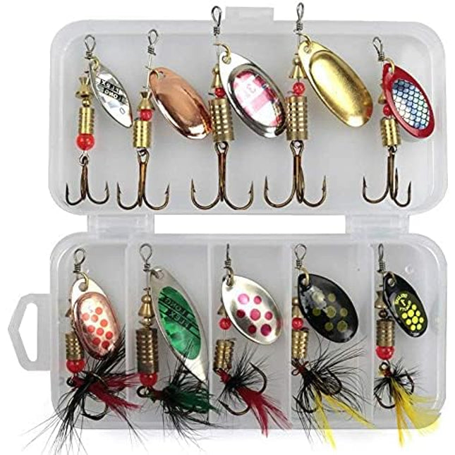 Spinner Bait Set 10pc - Willow and Colorado Blade Lures