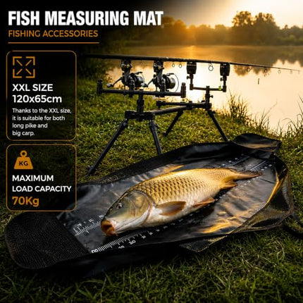 Fish Weighing Bag 4-in-1 Unhooking Mat with Measuring Tape 120x65cm – CROCH