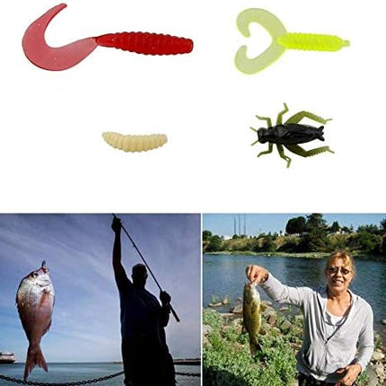 CROCH 120pc Fishing Lure Set - Spinners Spoons Soft Baits Hooks and Terminal Tackle