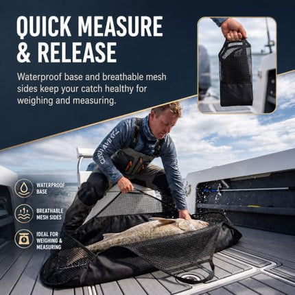 Fish Weighing Bag 4-in-1 Unhooking Mat with Measuring Tape 120x65cm – CROCH