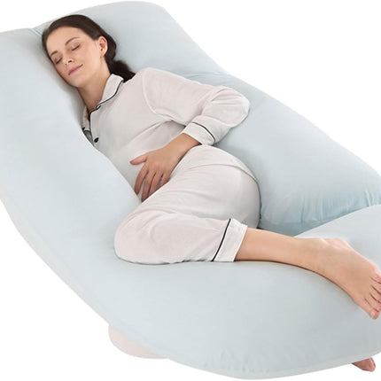 Pregnancy Pillow, Maternity Full Body Pillow for Back, Legs and Belly Support, J Shaped Full Body Pillow for Pregnant Women and Side Sleepers with Removable Cover (Velvet, Grey)