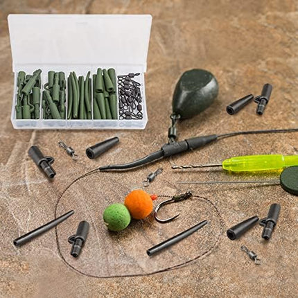 CROCH Lead Clip Kit 60pc - Safety Rig Components with Tail Rubbers and Swivels