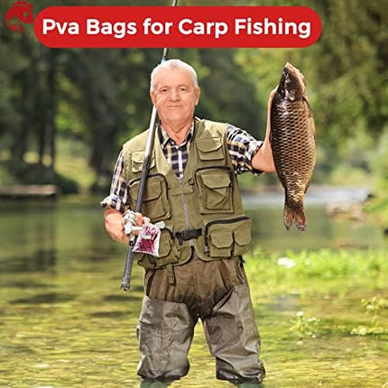 CROCH PVA Bags 100pk - Dissolving Solid Bags for Carp Fishing in 4 Sizes