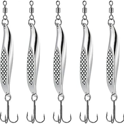 CROCH Metal Casting Jigs 5pc - Wedge Profile Spoon Lures for Tailor Salmon and Kingfish