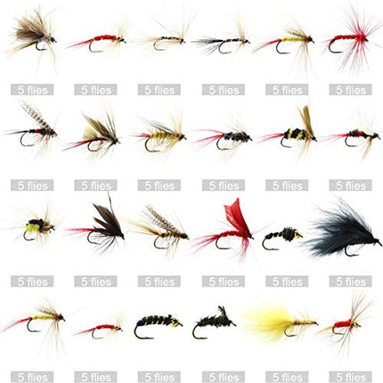 Fly Fishing Dry Flies Wet Flies 120pcs Assortment Kit – CROCH