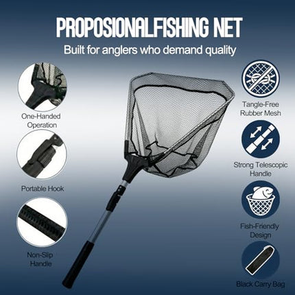 Foldable Fishing Landing Net with Telescopic Handle – CROCH