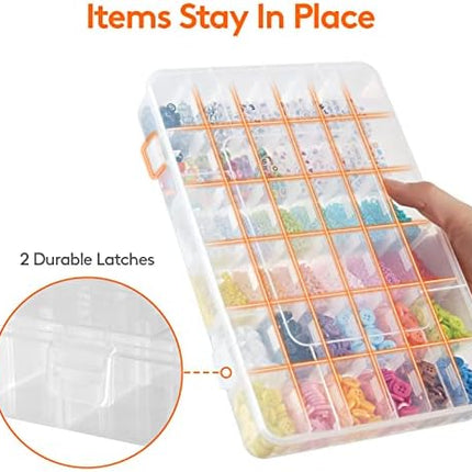CROCH 36 Grid Tackle Box - Clear Stackable Organiser for Lures Hooks and Beads