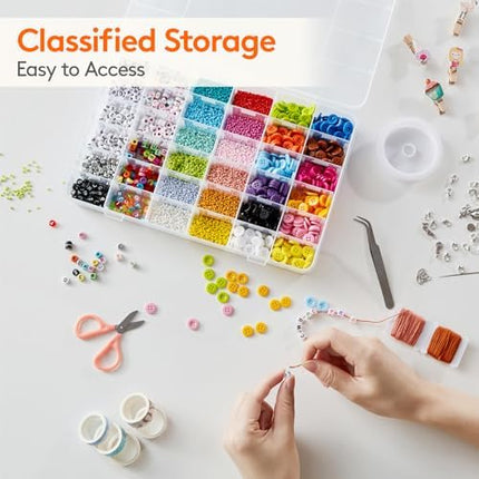 CROCH 36 Grid Tackle Box - Clear Stackable Organiser for Lures Hooks and Beads