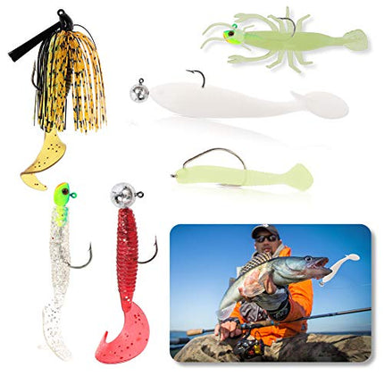 Fishing Grubs Paddle Tail Swimbaits Luminous Shrimp Soft Lures Kit – CROCH