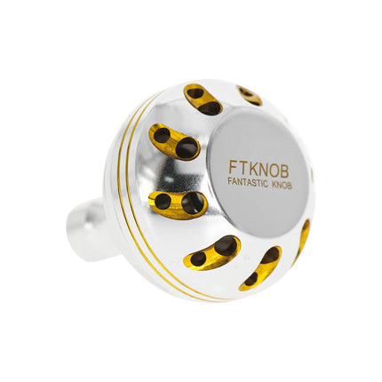 CROCH Fishing Reel Handle Power Knob Compatible for Shimano Stradic Ci4+ Spheros SW Vanford and for Daiwa Ballistic EX LT Tatula LT Spinning Reel Handle Replacement Part Baitcasting Rocker Accessories 38mm Silver Gold