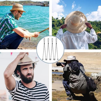 CROCH Hat Strap Clips 4pc - Adjustable Anti Loss Retainers for Caps and Wide Brim Hats
