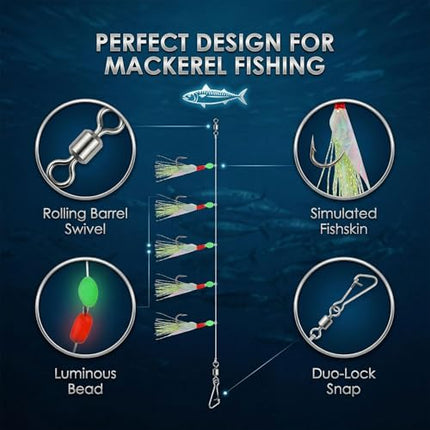 9 Pack Mackerel Feather Rigs – CROCH