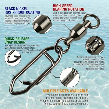 30 Pcs Fishing Speed Clips Quick Change Snap Swivels - Fishing Lure – CROCH