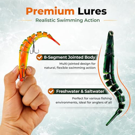 Jointed Swimbait, 8-Segment Lifelike Fishing Lure – CROCH