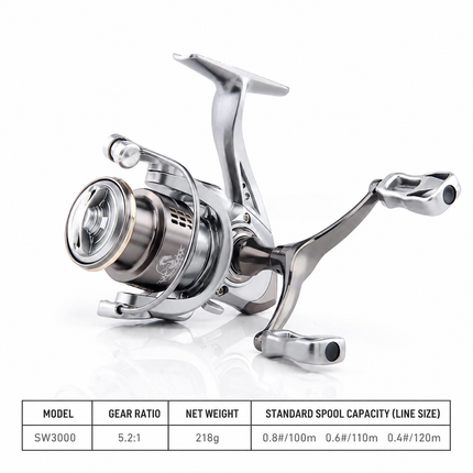 CROCH shallow spool twin handle spinning reel