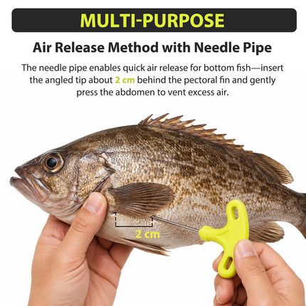IKEJIME Rugged Ikejime Kit - needle pipe used as air release tool for bottom fish
