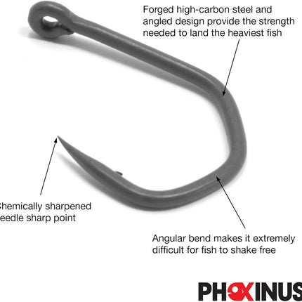 CROCH PTFE Coated Wide Gape Hooks - PTFE Coated Carp Hooks with Beaked Point - view 2