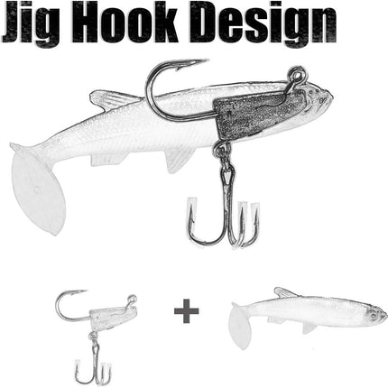 Soft Fishing Lures Pre-Rigged Soft Plastic Lures 10 Pack Jighead - view 4
