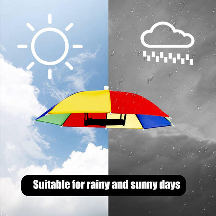 CROCH Umbrella Hat 5pc - Hands Free Sun and Rain Shade with Elastic Band - view 2