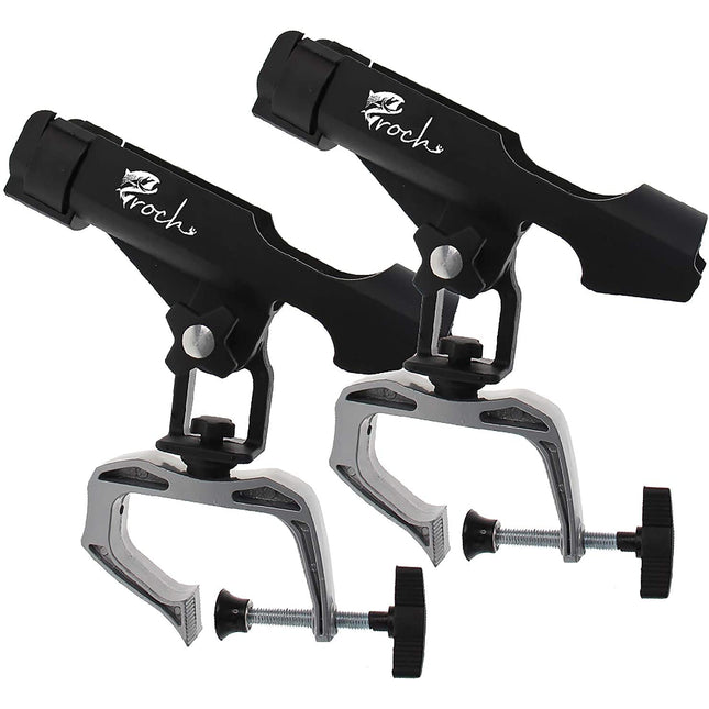CROCH Fishing Boat Rods Holder Folding Holder with Large Clamp Opening 360 Degree Adjustable Fishing Rod Racks 2 pcs Fishing Holder