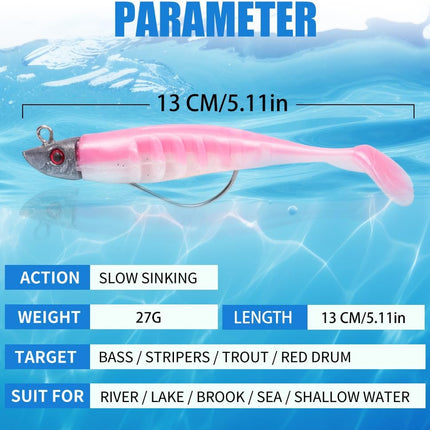 CROCH Soft Plastic Lure Kit - Pre Rigged Paddle Tails and Jig Heads for Bream and Flathead - view 2